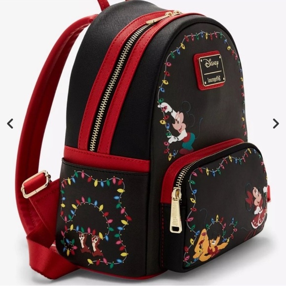 Loungefly Mickey Mouse & Friends Holiday Lights Mini Backpack - Picture 3 of 10